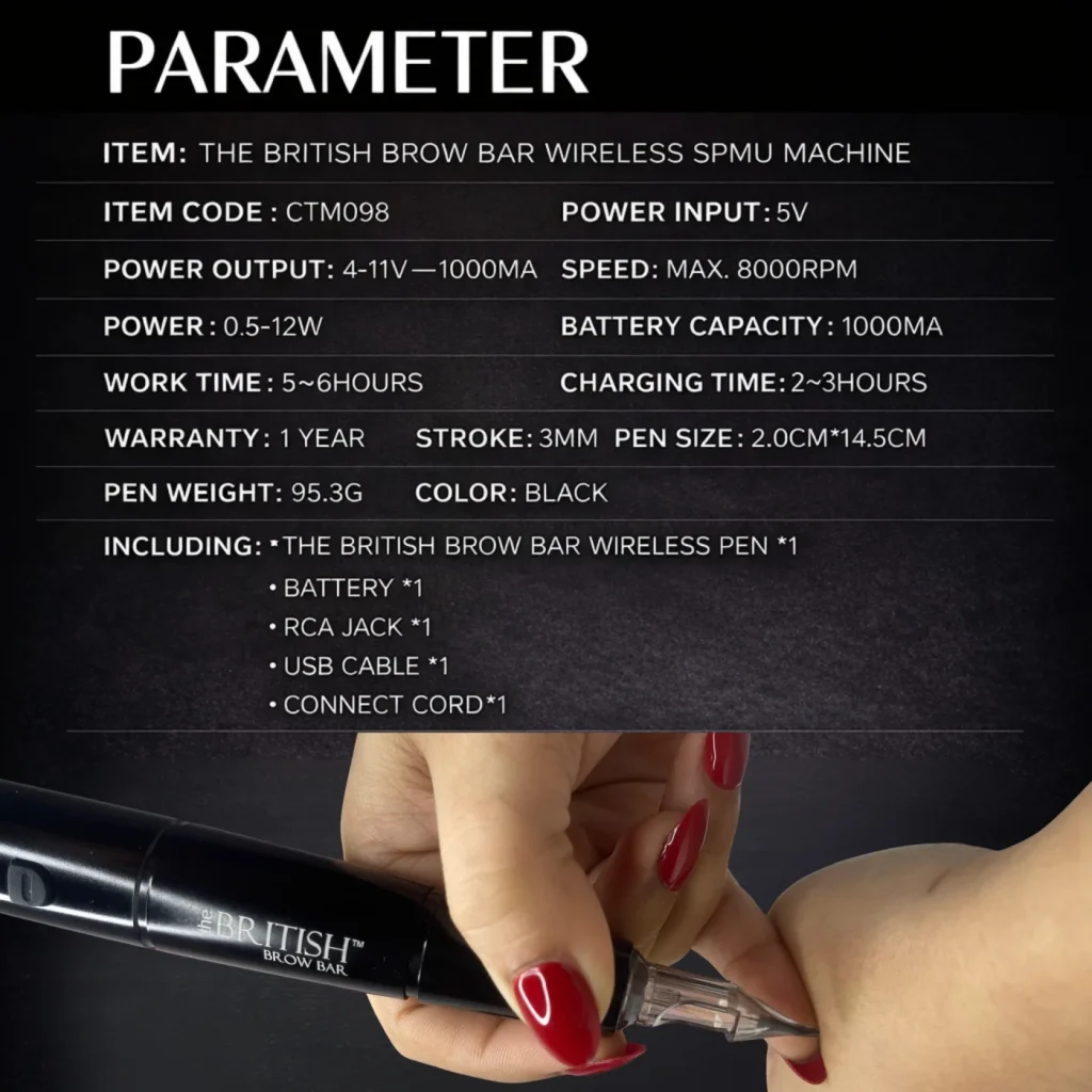 The British Brow Bar Wireless SPMU Machine – Professional PMU & Tattoo Pen image 4